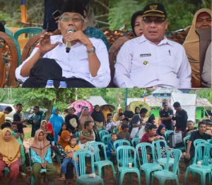 Masyarakat Desa Paoh Benua Bangun Masjid, Bupati Sintang Lakukan Peletakan Batu Pertama