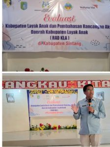 Kepala Bappeda Sintang Berikan Materi Pada Evaluasi dan Rencana Aksi Daerah KLA